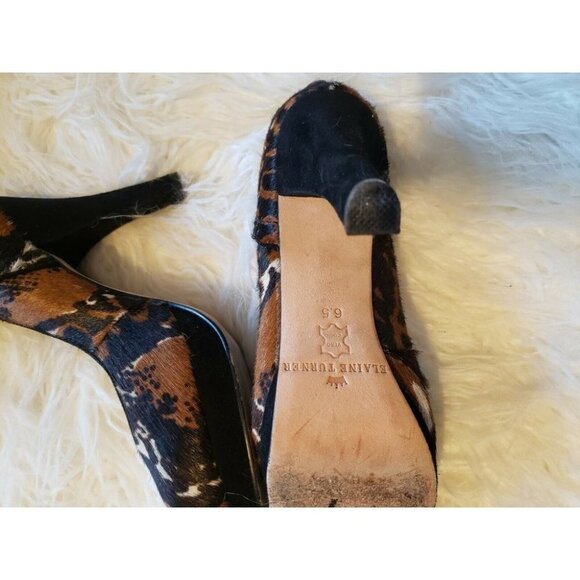 Elaine Turner Women's Pumps Stiletto Heel Round Toe Slip On Leopard Multi 6.5‎ - Picture 6 of 9